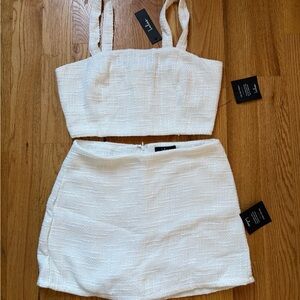 NWT Lulu’s Cream Skort Set
